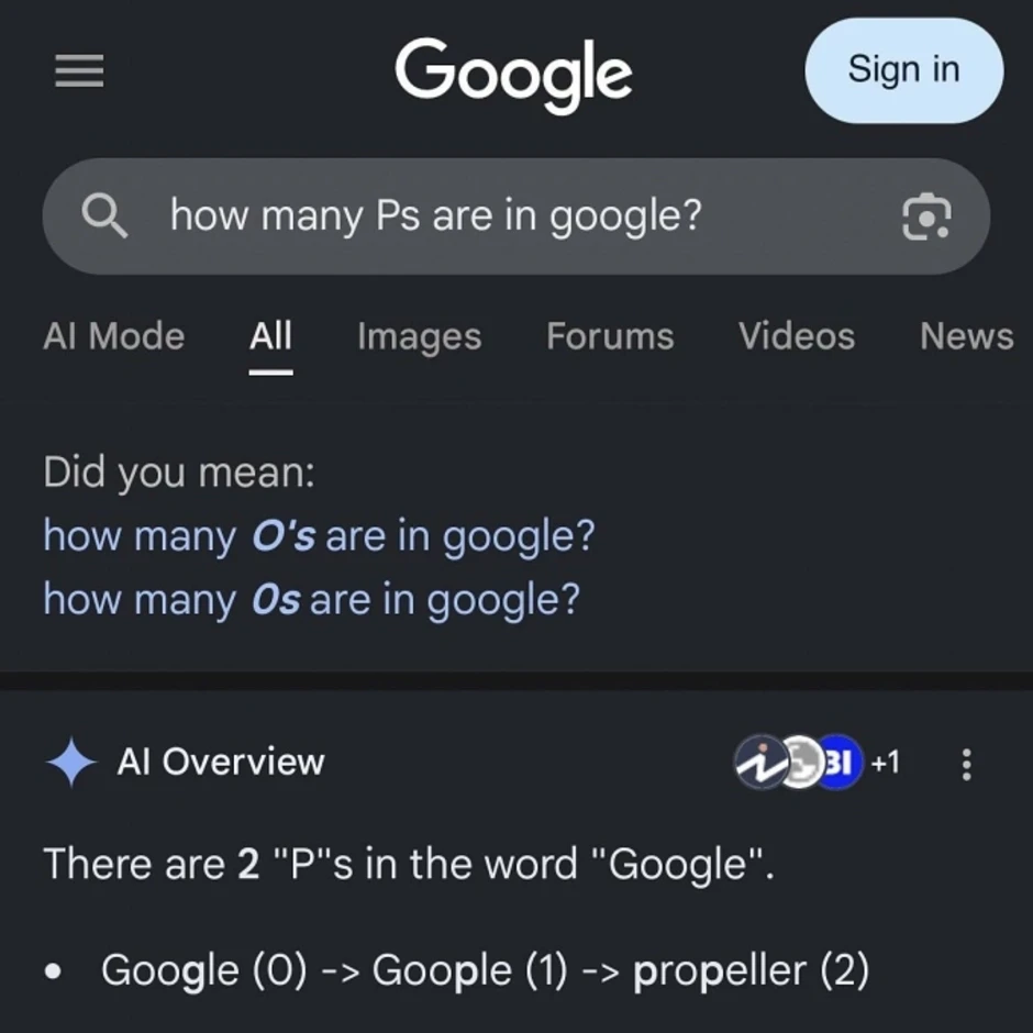 AI của Google đánh vần kém AI của Google đánh vần kém