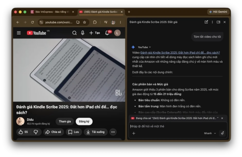 Trình duyệt Chrome ở Việt Nam được tích hợp chatbot Gemini Trình duyệt Chrome ở Việt Nam được tích hợp chatbot Gemini