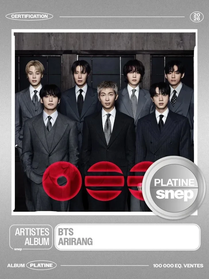 Album mới "Arirang" của BTS đạt chứng nhận bạch kim tại Pháp
