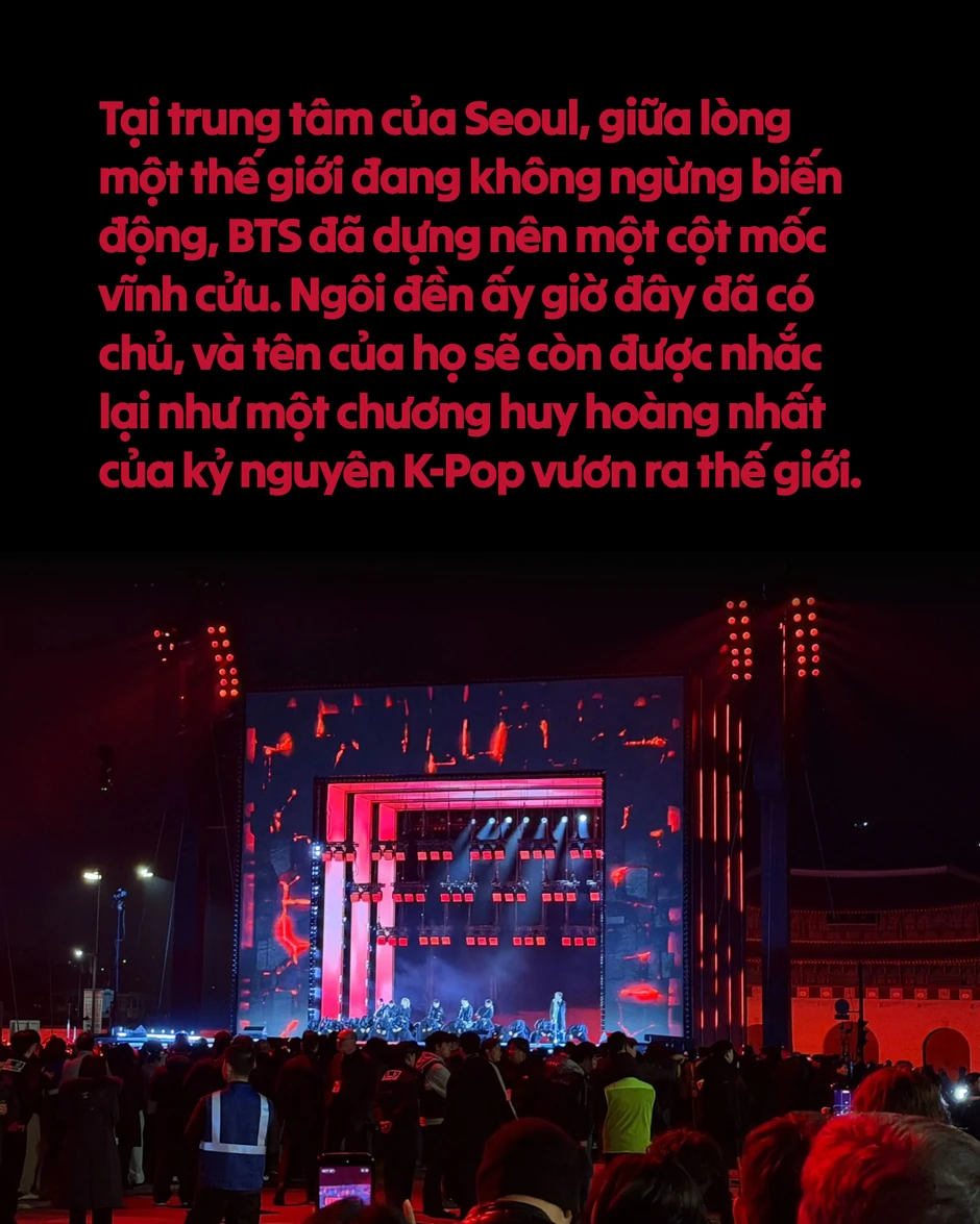 Đêm Gwanghwamun và lằn ranh bất tử: BTS chính thức bước vào ngôi đền của những vị thần Đêm Gwanghwamun và lằn ranh bất tử: BTS chính thức bước vào ngôi đền của những vị thần
