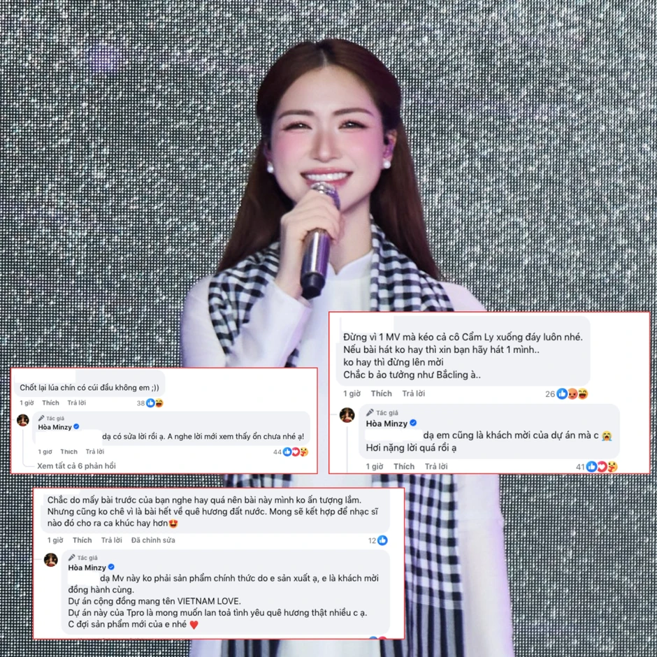 Hoà Minzy phân trần khi bị nói "kéo Cẩm Ly xuống đáy", đáp trả cư dân mạng Hoà Minzy phân trần khi bị nói "kéo Cẩm Ly xuống đáy", đáp trả cư dân mạng