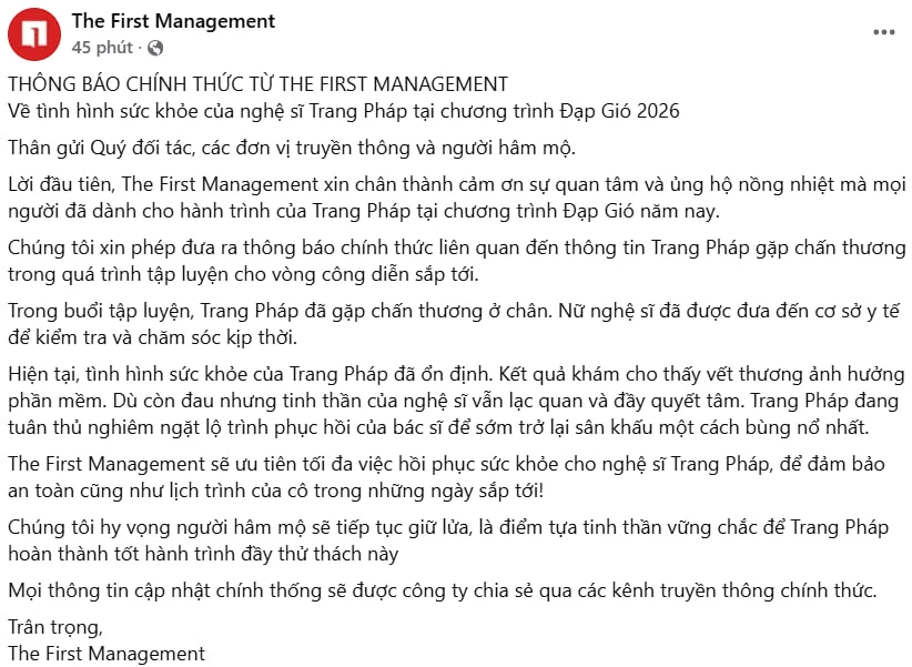 Thông báo nóng về sức khoẻ Trang Pháp Thông báo nóng về sức khoẻ Trang Pháp