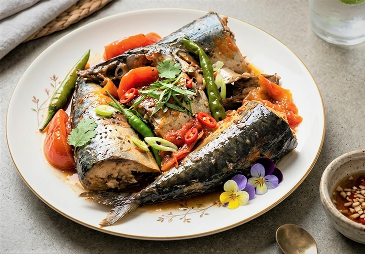 Cá nục om trấu rục xương ăn cùng bánh mì nướng, ngon nhớ đời Cá nục om trấu rục xương ăn cùng bánh mì nướng, ngon nhớ đời
