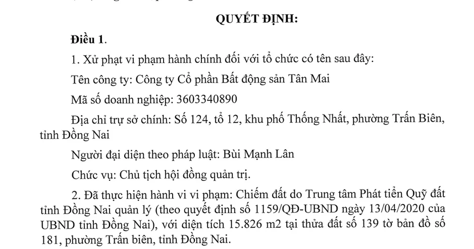 1 công ty ở Đồng Nai chiếm giữ gần 16.000 m2 đất công suốt 6 năm 1 công ty ở Đồng Nai chiếm giữ gần 16.000 m2 đất công suốt 6 năm