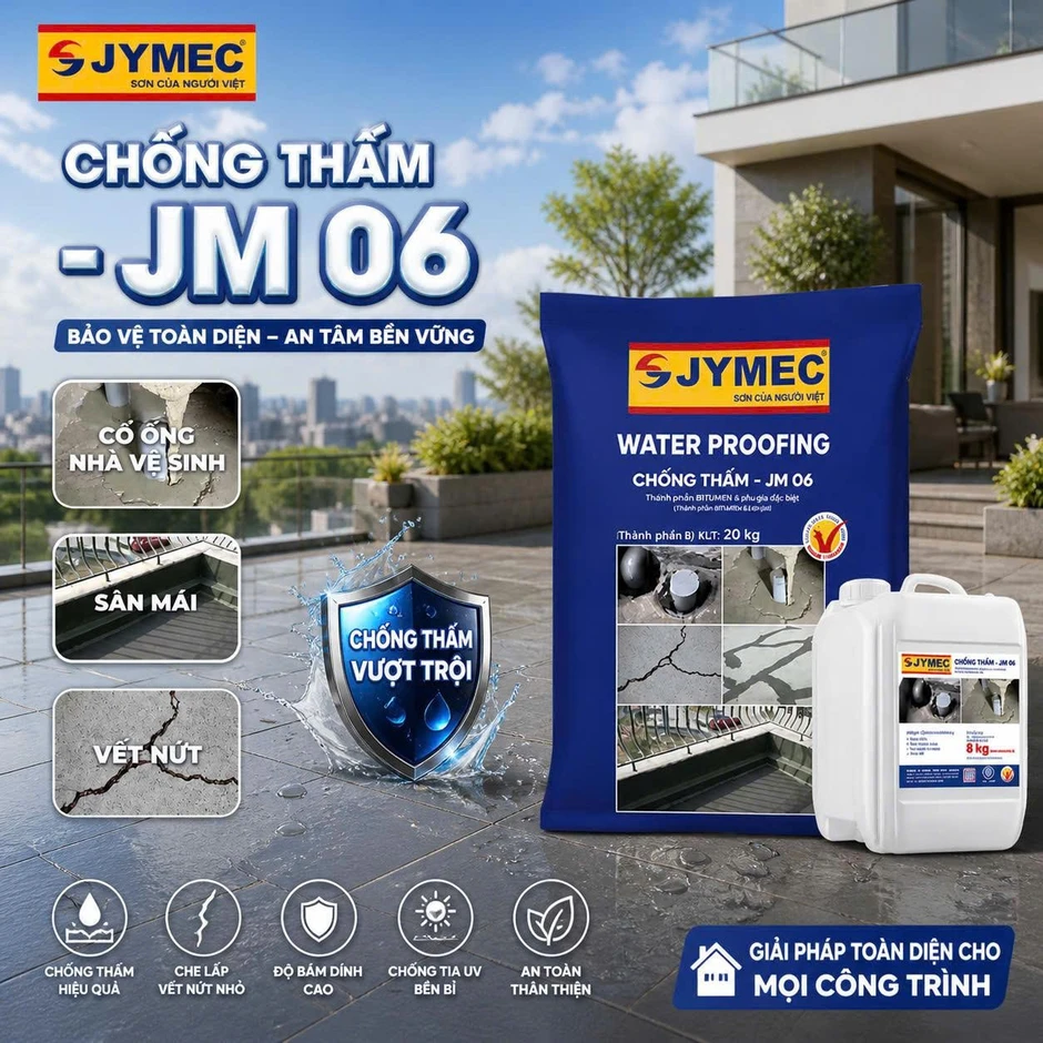 'Cặp đôi' chống thấm Jymec-Jm06: Lời giải cho bài toán bền vững công trình Việt 'Cặp đôi' chống thấm Jymec-Jm06: Lời giải cho bài toán bền vững công trình Việt
