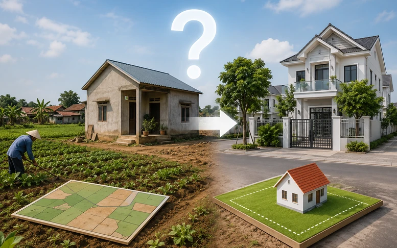 Đất nông nghiệp có nhà xây từ 1998, nay chuyển sang đất ở có bị phạt?