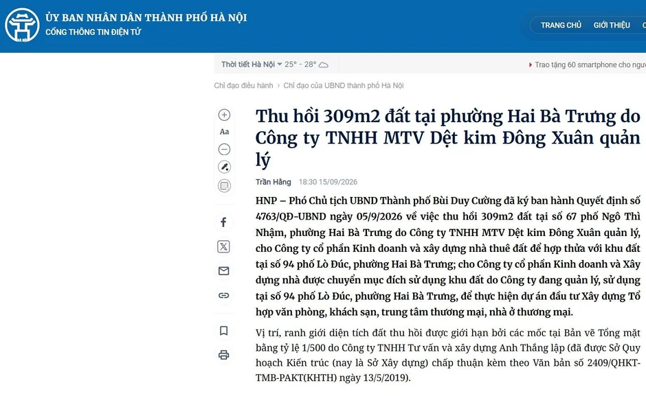 Dự án tại 94 Lò Đúc của Tân Hoàng Minh có diễn biến mới Dự án tại 94 Lò Đúc của Tân Hoàng Minh có diễn biến mới