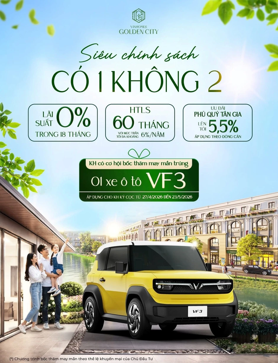 Liền kề Vinhomes Golden City hút dòng tiền nhờ giá trị thực và chính sách hiếm có Liền kề Vinhomes Golden City hút dòng tiền nhờ giá trị thực và chính sách hiếm có
