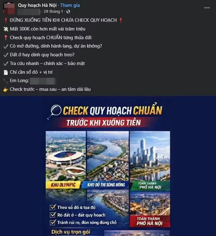 'Ma trận' dịch vụ check quy hoạch 'Ma trận' dịch vụ check quy hoạch