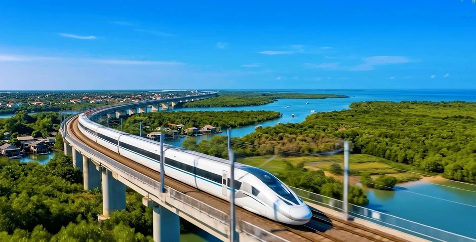 Phối cảnh đường sắt tốc độ cao Hà Nội - Quảng Ninh do VinSpeed đầu tư Phối cảnh đường sắt tốc độ cao Hà Nội - Quảng Ninh do VinSpeed đầu tư