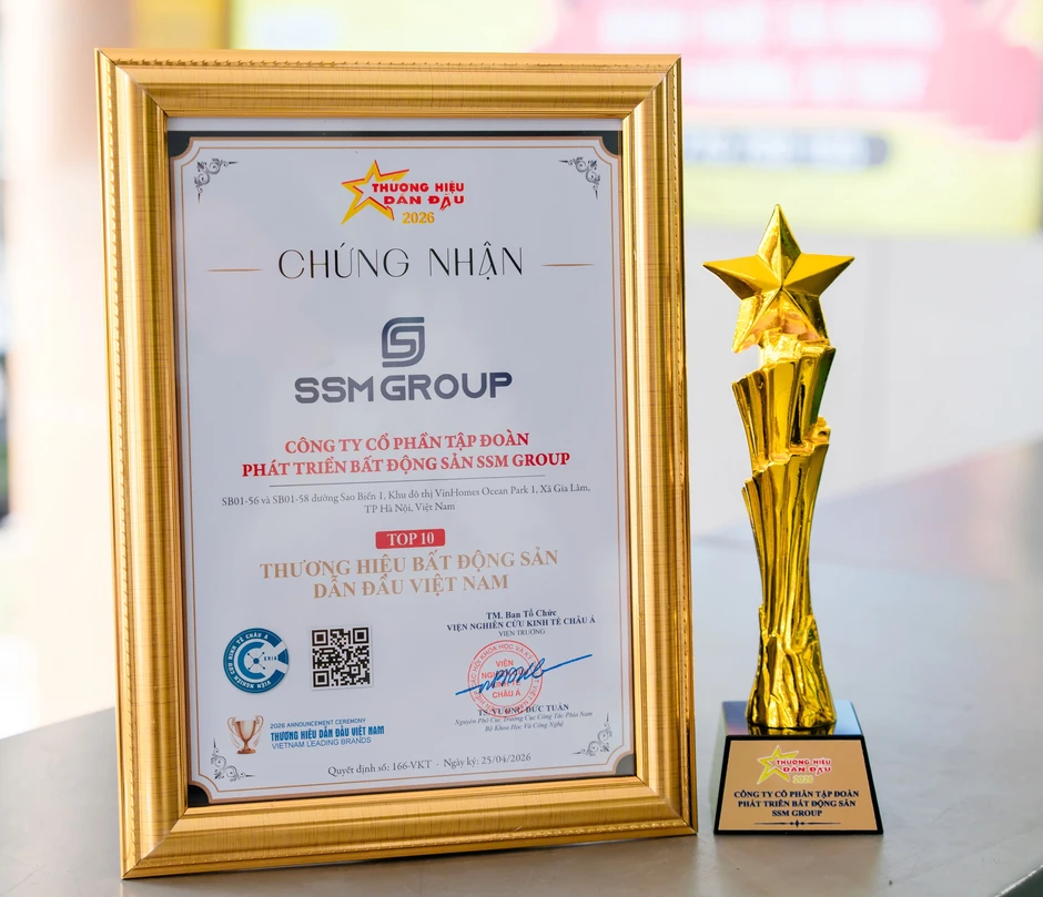 SSM Group vào “Top 10 thương hiệu bất động sản dẫn đầu Việt Nam 2026” SSM Group vào “Top 10 thương hiệu bất động sản dẫn đầu Việt Nam 2026”
