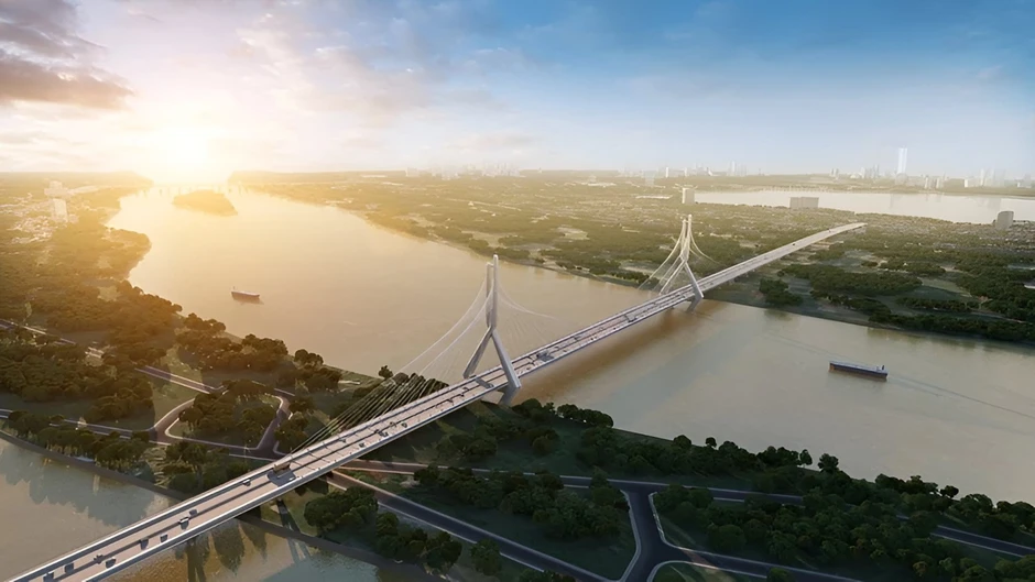 Toàn cảnh công trường xây cầu có trụ cao nhất, nhịp chính dài thứ 2 Việt Nam, nối trung tâm Hà Nội với đại đô thị của Vinhomes, sẽ hoàn thành sau một năm nữa Toàn cảnh công trường xây cầu có trụ cao nhất, nhịp chính dài thứ 2 Việt Nam, nối trung tâm Hà Nội với đại đô thị của Vinhomes, sẽ hoàn thành sau một năm nữa