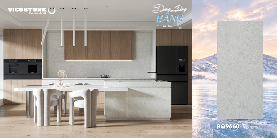 Vicostone® Dòng Sông Băng: Đưa thiên nhiên vào không gian sống đậm chất riêng
