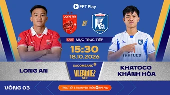 Cập nhật kết quả Long An vs Khánh Hòa ngày 18/10, tỷ số mới nhất