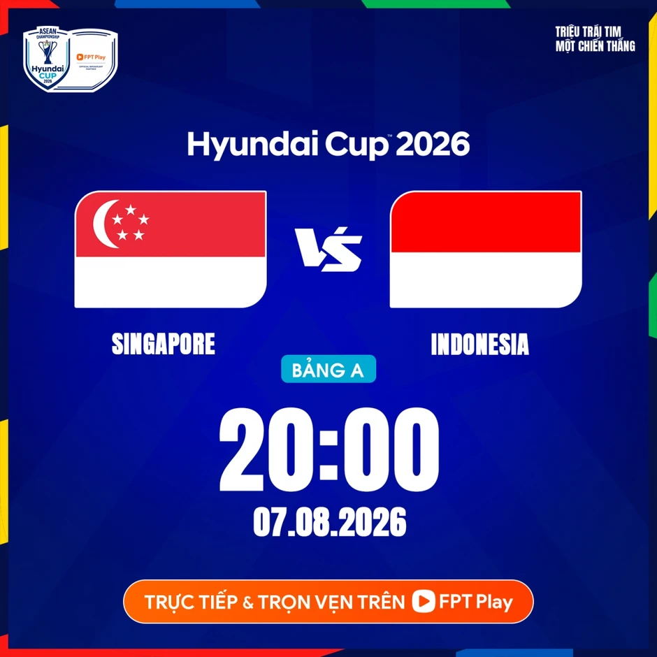 Lịch sử đối đầu Singapore vs Indonesia trước màn so tài ở ASEAN Cup 2026 Lịch sử đối đầu Singapore vs Indonesia trước màn so tài ở ASEAN Cup 2026