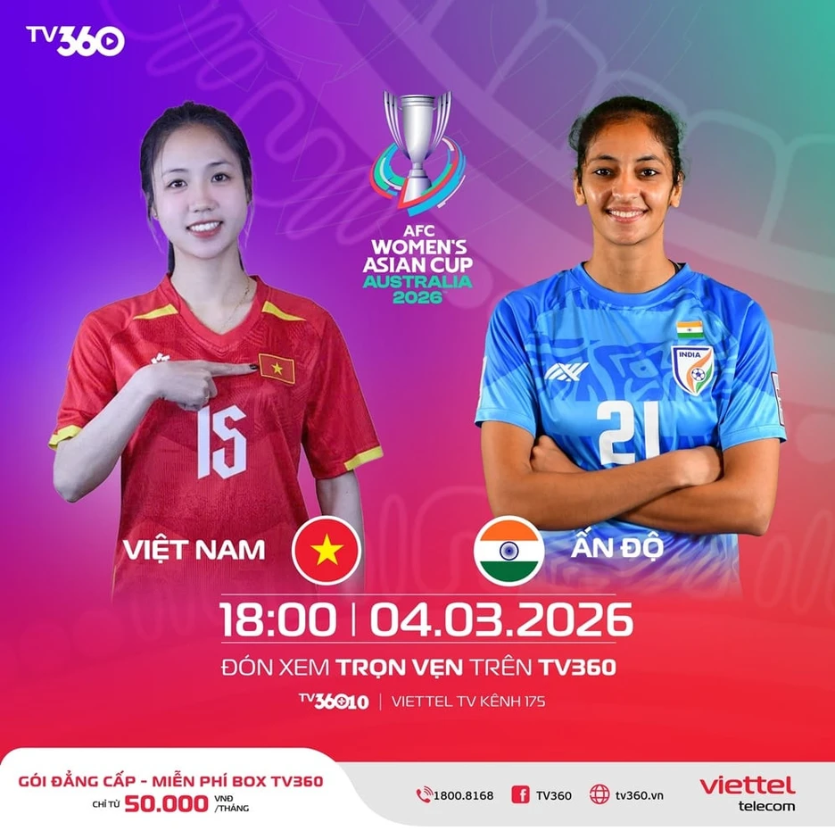 Link xem trực tiếp bóng đá nữ Việt Nam vs Ấn Độ: VCK Asian Cup 2026 Link xem trực tiếp bóng đá nữ Việt Nam vs Ấn Độ: VCK Asian Cup 2026