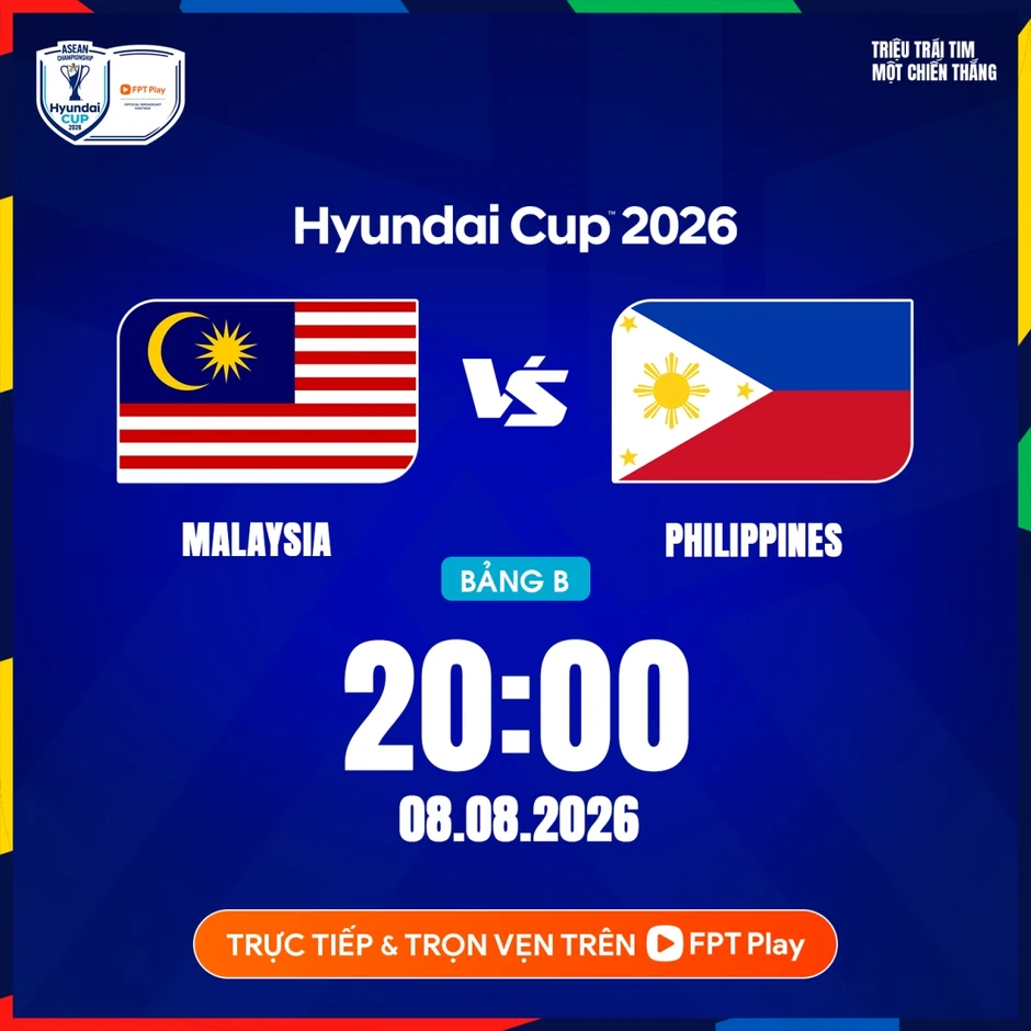 Link xem trực tiếp Malaysia vs Philippines tại ASEAN Cup 2026 hôm nay 8/8 Link xem trực tiếp Malaysia vs Philippines tại ASEAN Cup 2026 hôm nay 8/8