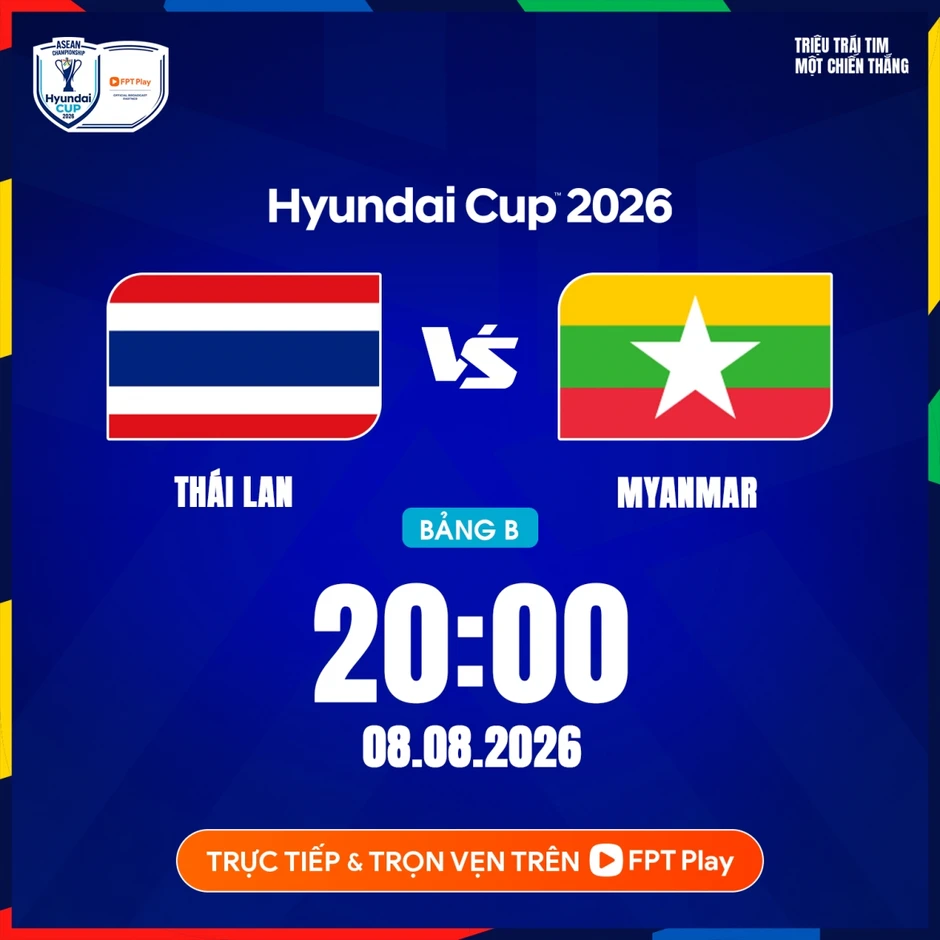 Link xem trực tiếp Thái Lan vs Myanmar tại ASEAN Cup 2026 hôm nay 8/8 Link xem trực tiếp Thái Lan vs Myanmar tại ASEAN Cup 2026 hôm nay 8/8