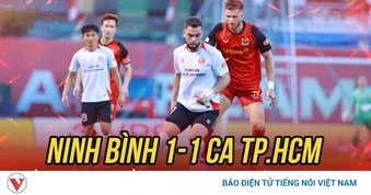 Tiền đạo Việt kiều ghi bàn phút bù giờ, Ninh Bình rơi chiến thắng trước CA TP.HCM