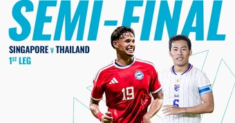 Trực tiếp bóng đá Singapore vs Thái Lan: Bán kết ASEAN Cup 2026