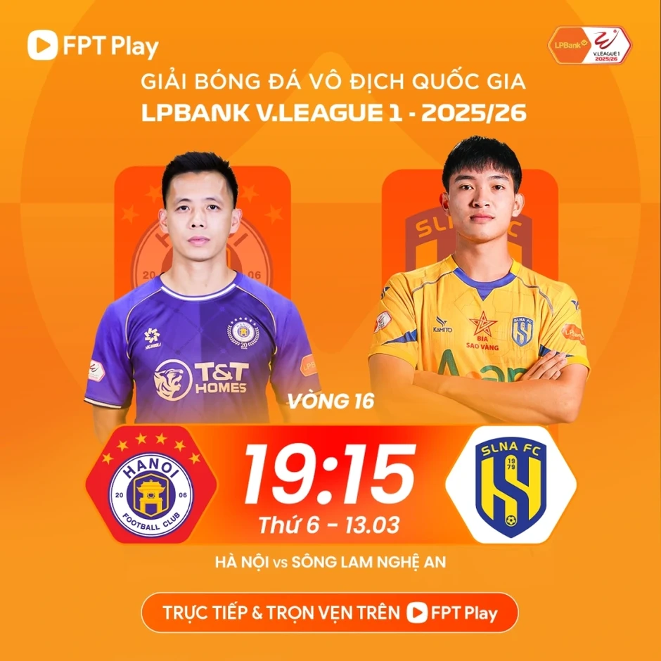 Trực tiếp Hà Nội FC 0-0 SLNA vòng 16 V-League 2025/2026 Trực tiếp Hà Nội FC 0-0 SLNA vòng 16 V-League 2025/2026