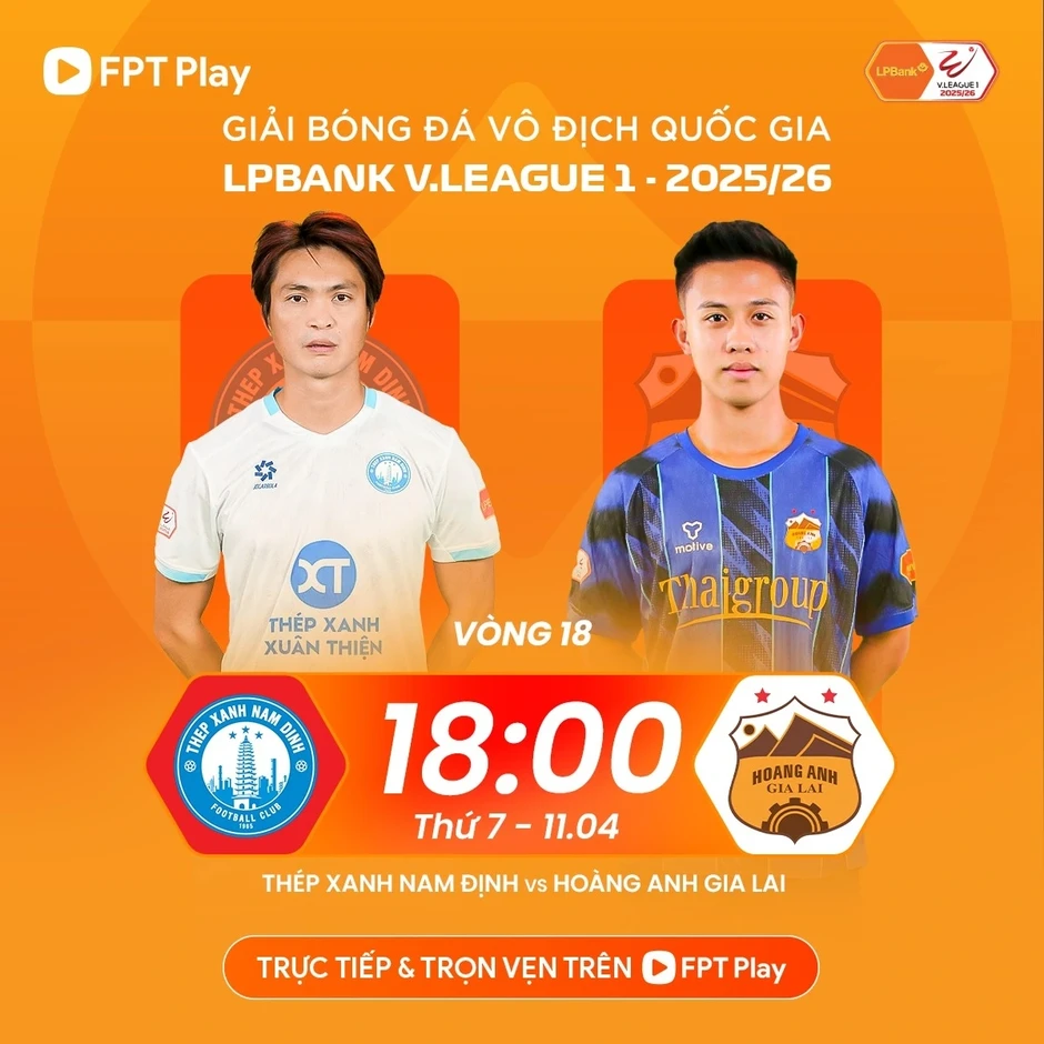 Trực tiếp Nam Định vs HAGL vòng 18 V-League 2025/2026 Trực tiếp Nam Định vs HAGL vòng 18 V-League 2025/2026