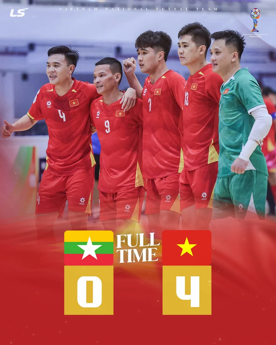 Tuyển futsal Việt Nam thắng đậm Myanmar trận ra quân Tuyển futsal Việt Nam thắng đậm Myanmar trận ra quân