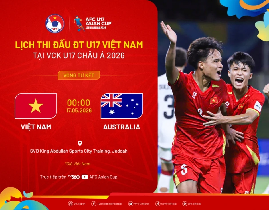 U17 Việt Nam quyết tâm quật ngã Australia để vào bán kết U17 châu Á 2026 U17 Việt Nam quyết tâm quật ngã Australia để vào bán kết U17 châu Á 2026