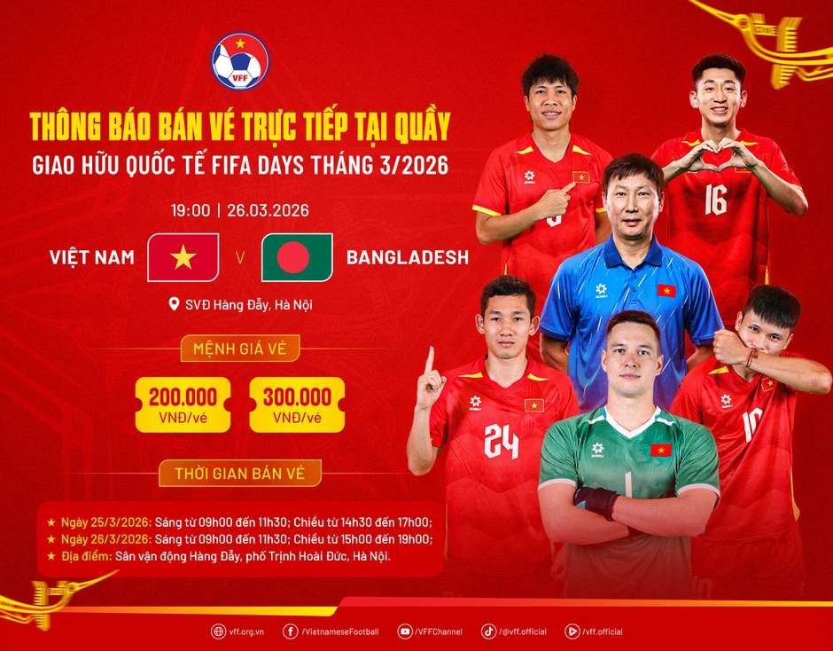 VFF bán vé trực tiếp trận tuyển Việt Nam vs Bangladesh VFF bán vé trực tiếp trận tuyển Việt Nam vs Bangladesh