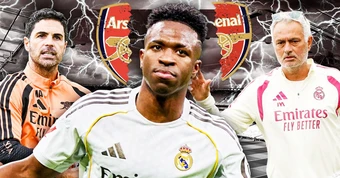 Arsenal vỡ mộng chuyển nhượng 'bom tấn' Vinicius