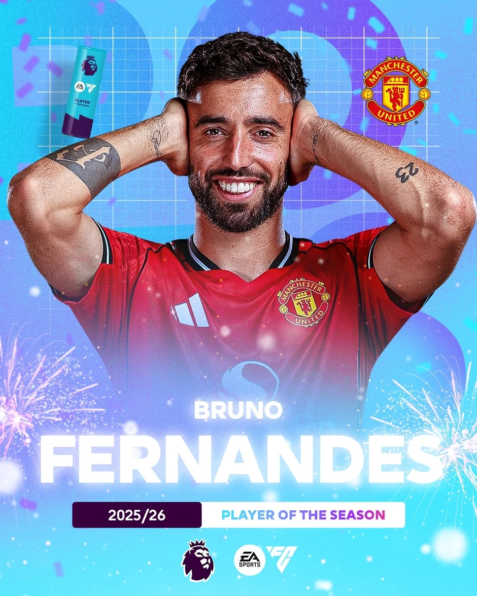 Bruno Fernandes là Cầu thủ xuất sắc nhất Ngoại hạng Anh 2025/2026 Bruno Fernandes là Cầu thủ xuất sắc nhất Ngoại hạng Anh 2025/2026