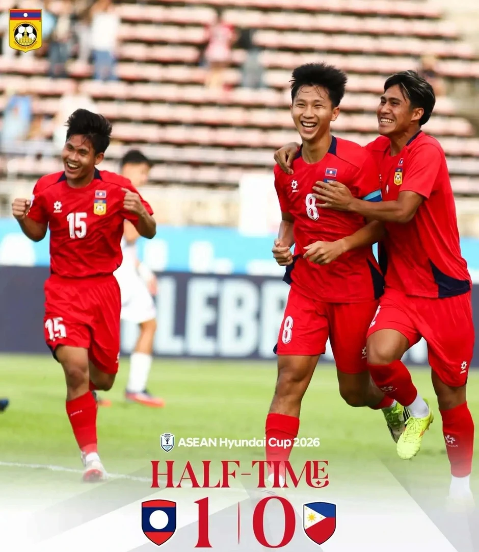 Chơi thiếu người, tuyển Lào thua đậm Philippines tại ASEAN Cup 2026