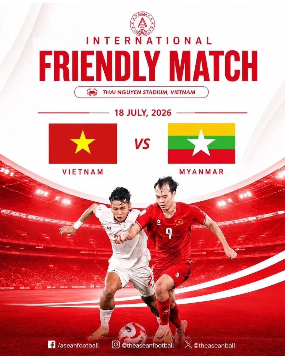Đội tuyển Việt Nam xác định đối thủ đá giao hữu trước AFF Cup 2026 Đội tuyển Việt Nam xác định đối thủ đá giao hữu trước AFF Cup 2026