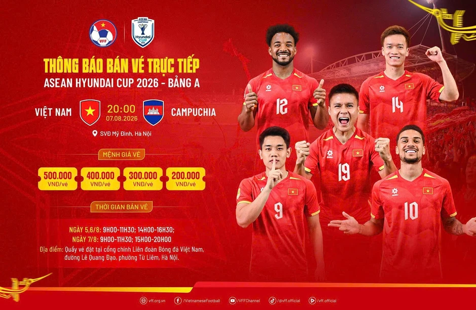 Giá vé trận đấu Việt Nam vs Campuchia bao nhiêu, mua trực tiếp như thế nào? Giá vé trận đấu Việt Nam vs Campuchia bao nhiêu, mua trực tiếp như thế nào?
