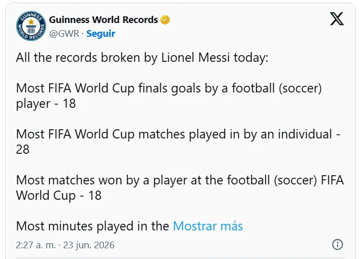 Guinness tôn vinh hàng loạt kỷ lục của Messi Guinness tôn vinh hàng loạt kỷ lục của Messi