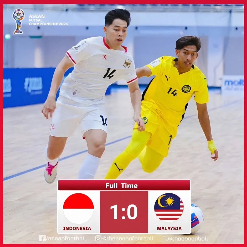 Indonesia loại Malaysia, vào bán kết giải futsal Đông Nam Á Indonesia loại Malaysia, vào bán kết giải futsal Đông Nam Á