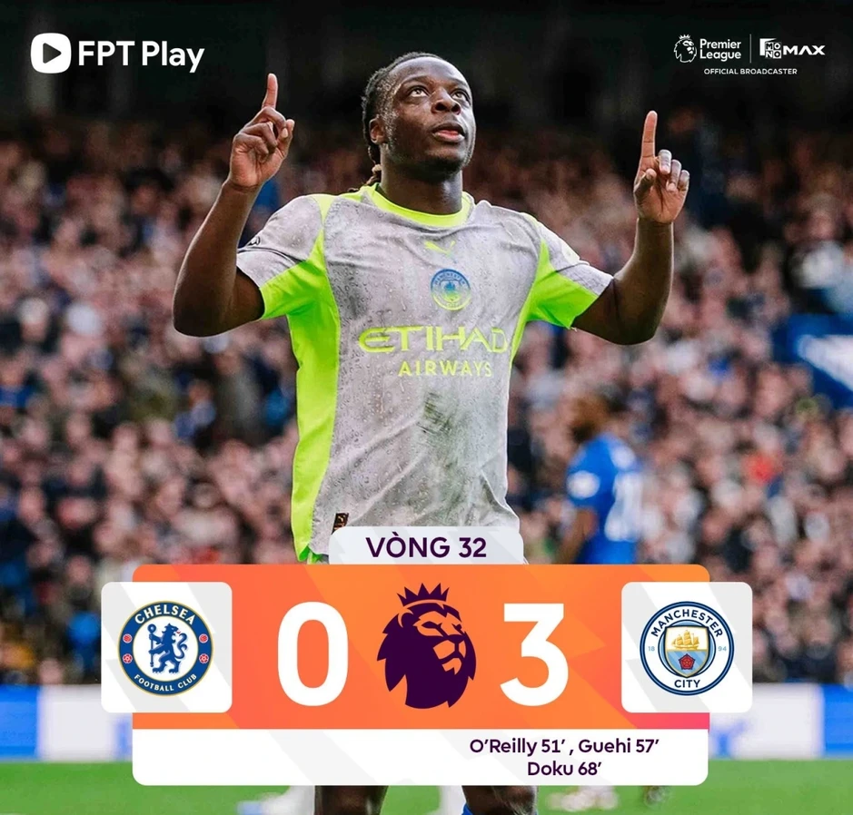 Kết quả vòng 32 Ngoại hạng Anh 25/26: Man City thắng đậm, Tottenham nguy to Kết quả vòng 32 Ngoại hạng Anh 25/26: Man City thắng đậm, Tottenham nguy to
