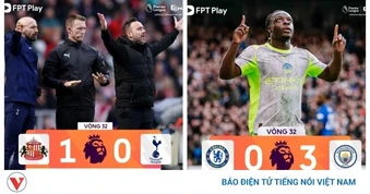 Kết quả vòng 32 Ngoại hạng Anh 25/26: Man City thắng đậm, Tottenham nguy to