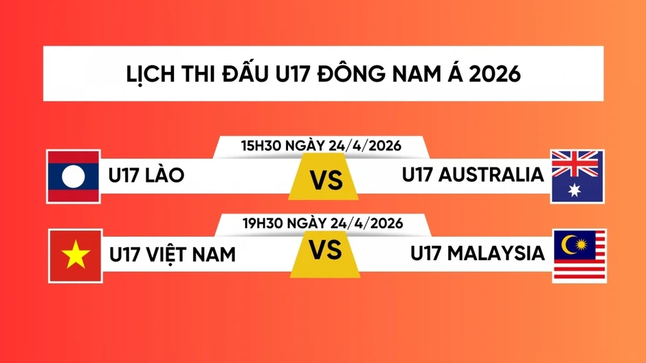 Lịch thi đấu chung kết U17 Đông Nam Á 2026: U17 Việt Nam gặp U17 Malaysia Lịch thi đấu chung kết U17 Đông Nam Á 2026: U17 Việt Nam gặp U17 Malaysia