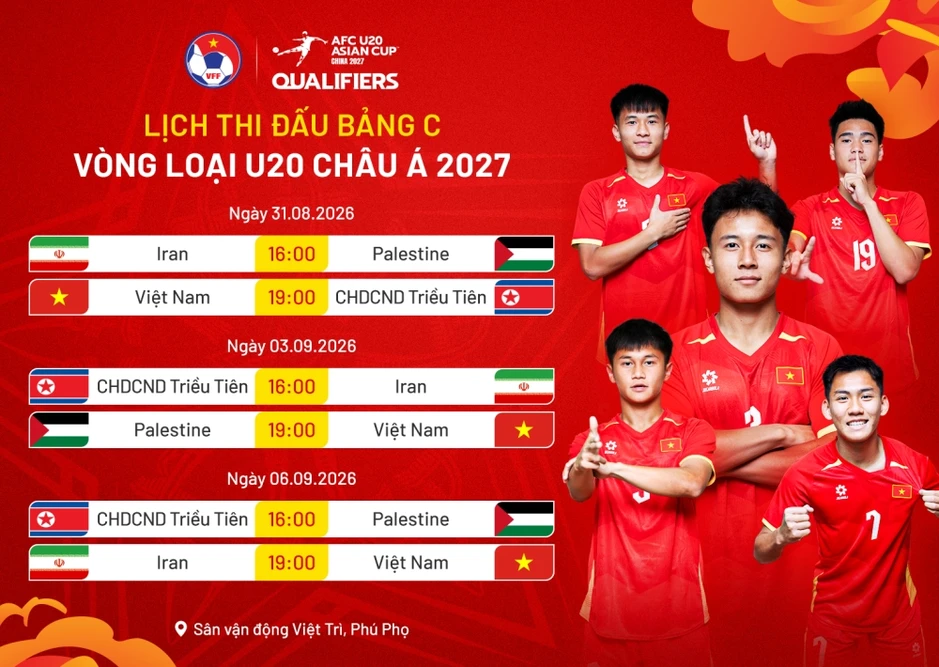 Lịch thi đấu U20 Việt Nam tại vòng loại U20 châu Á 2027 Lịch thi đấu U20 Việt Nam tại vòng loại U20 châu Á 2027