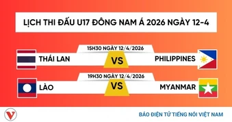 Lịch thi đấu và trực tiếp U17 Đông Nam Á 2026 hôm nay 12/4