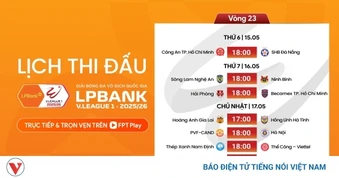 Lịch thi đấu vòng 23 V-League 2025/2026: CAHN vô địch sớm ở Hàng Đẫy?