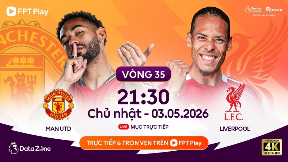 Lịch thi đấu vòng 35 Ngoại hạng Anh 2025/26: Rực lửa màn thư hùng tại Old Trafford Lịch thi đấu vòng 35 Ngoại hạng Anh 2025/26: Rực lửa màn thư hùng tại Old Trafford
