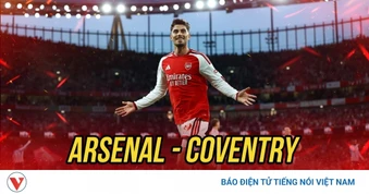 Trực tiếp Arsenal 2-0 Coventry: Saka ghi bàn nhân đôi cách biệt