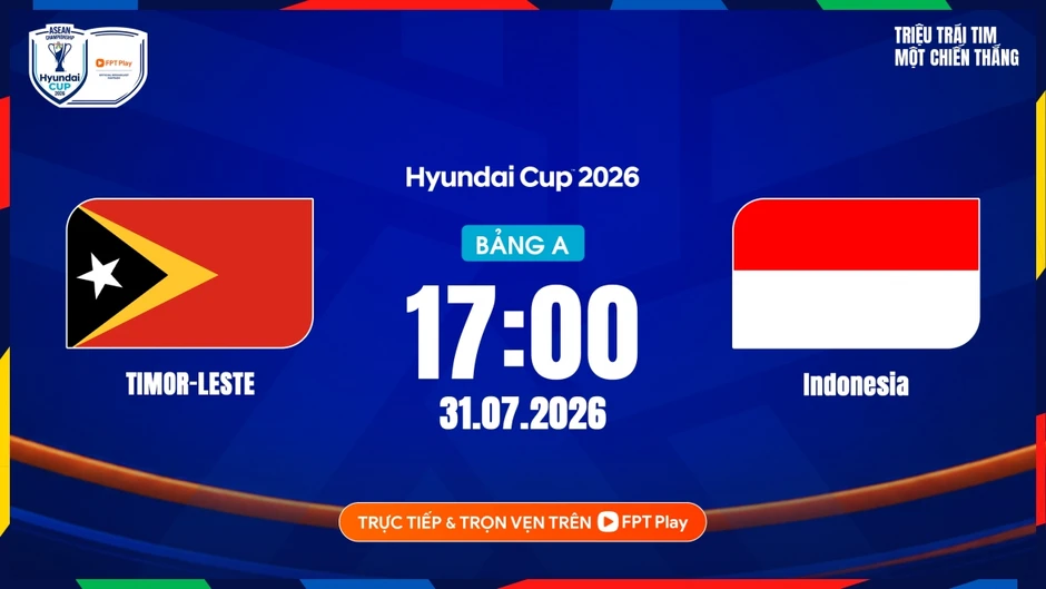 Trực tiếp Timor Leste 0-0 Indonesia bảng A của ASEAN Cup 2026: Khó cản đội khách Trực tiếp Timor Leste 0-0 Indonesia bảng A của ASEAN Cup 2026: Khó cản đội khách