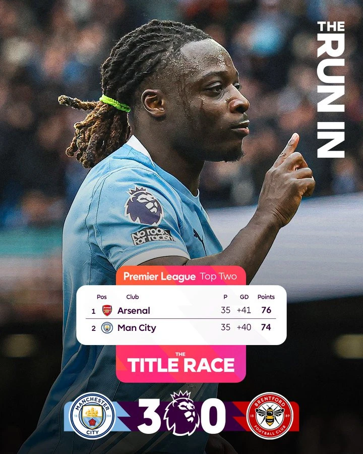 Vùi dập Brentford, Man City tiếp tục rượt đuổi Arsenal Vùi dập Brentford, Man City tiếp tục rượt đuổi Arsenal