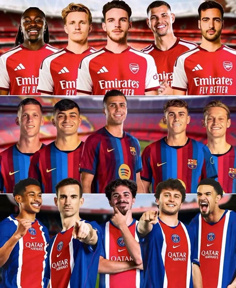 Arsenal, Barca, PSG: CLB nào có hàng tiền vệ mạnh nhất? Arsenal, Barca, PSG: CLB nào có hàng tiền vệ mạnh nhất?