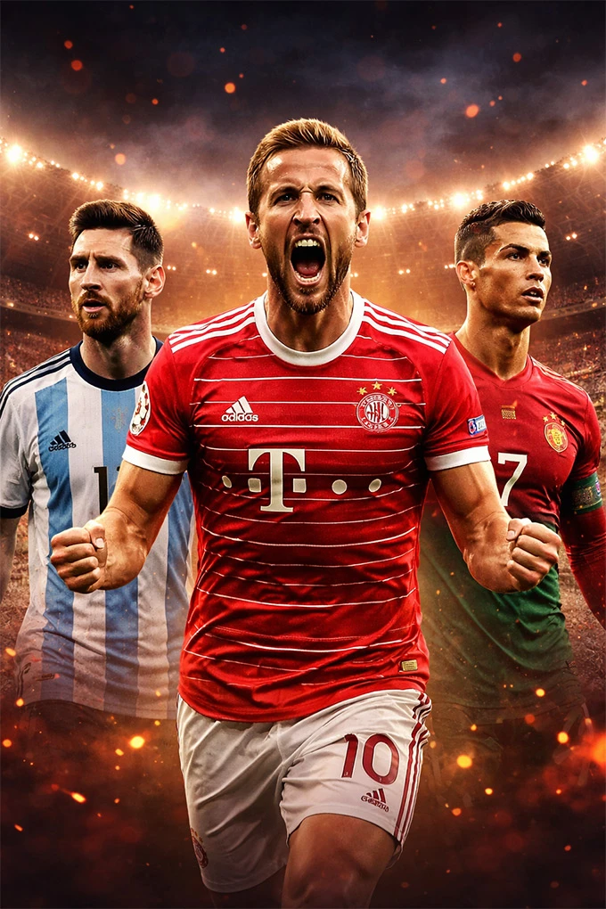 Cựu sao ĐT Anh đặt Harry Kane ngang hàng với Messi và Ronaldo