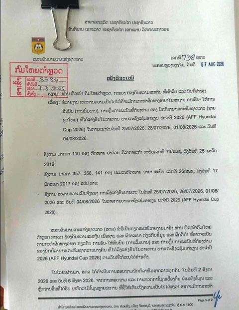 ĐT Lào bị đề nghị điều tra cả 4 trận đấu tại AFF Cup 2026 ĐT Lào bị đề nghị điều tra cả 4 trận đấu tại AFF Cup 2026