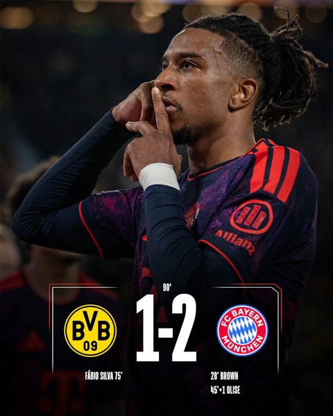 Kết quả Dortmund 1-2 Bayern: Bayern lần thứ 12 vô địch Siêu cúp Đức